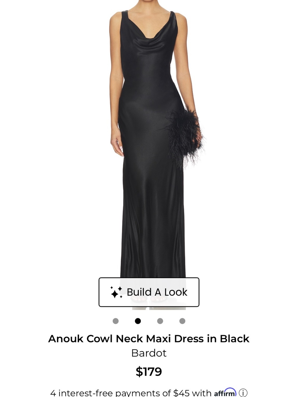 Bardot Black Cowl Neck Maxi Dress